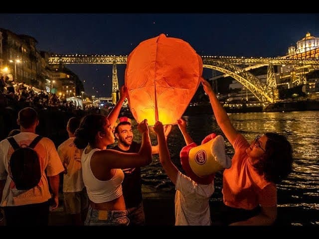 Fotografia original de uma celebração de São João no Porto